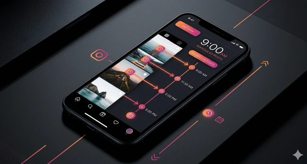 Smartphone avec un outil d'automatisation Instagram